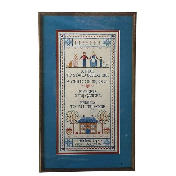 Dimensions Vtg 1986 Friends and Family Sampler Stamped Cross Stitch Kit #53002 - Picture 2 of 7